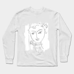 Denizko Art Woman Sketch Long Sleeve T-Shirt